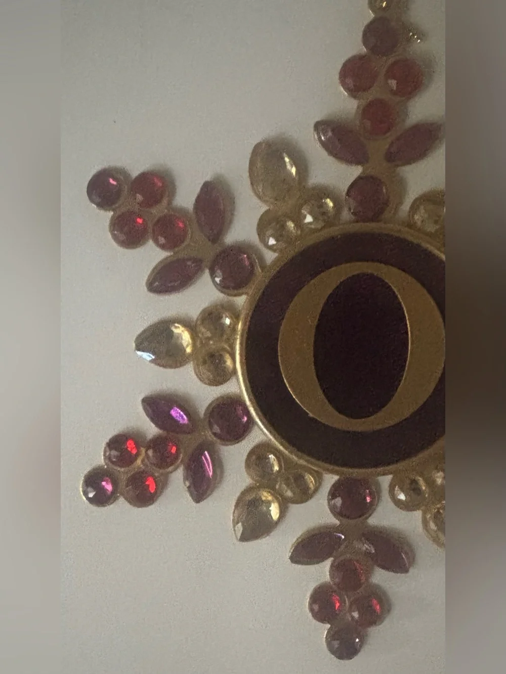 monogrammed jeweled Christmas ornament letter O NWT NEW